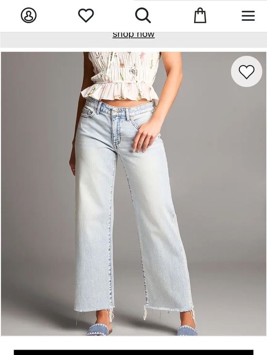 BKE Denim - BKE Light Blue Wide Leg Jeans with Raw Hem